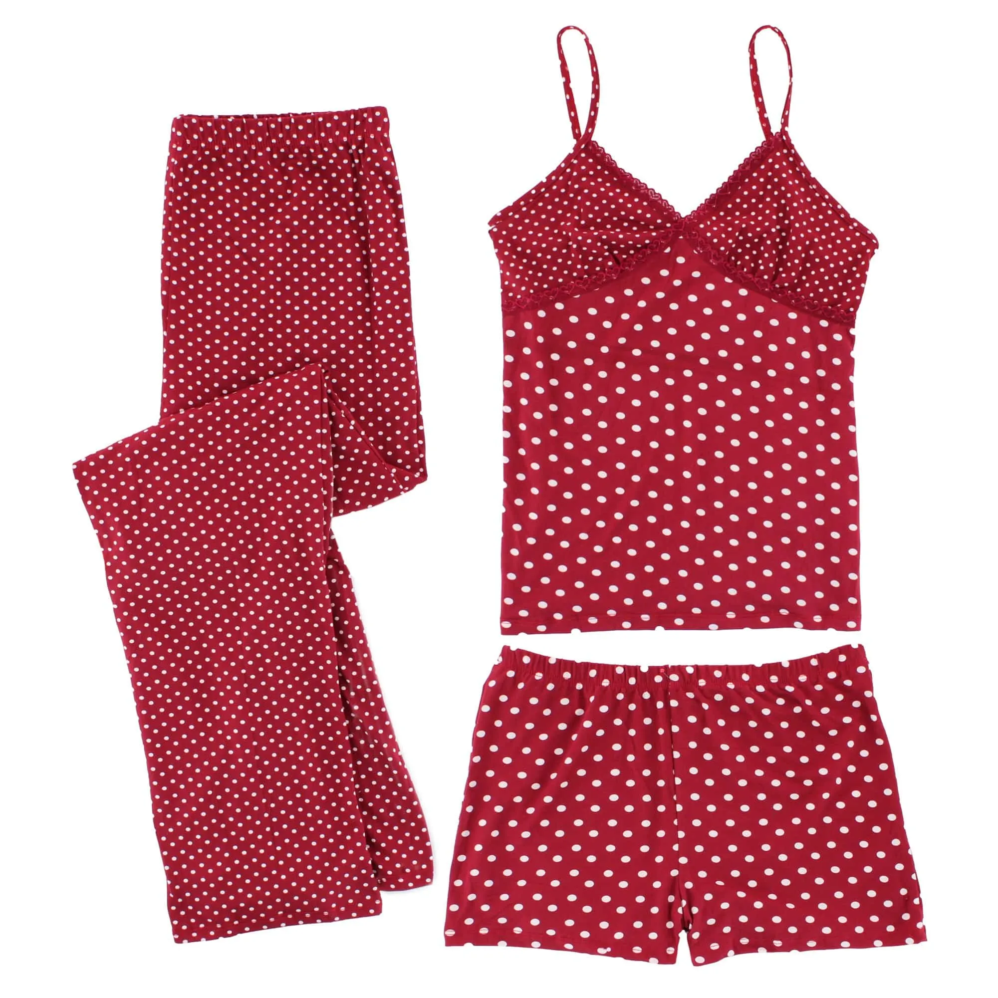CTM® Women's 3-piece Polka Dot Pajama Set by Love to Sleep sold by Belt Outlet product image thumbnail 3