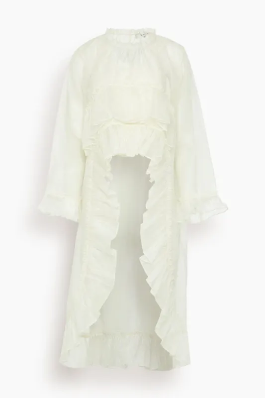 Cornelia Solid High Low Top in Cream sold by Hampden Clothing