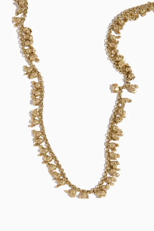 Le Jardin Heart Long Necklace in Gold made by Alemais
