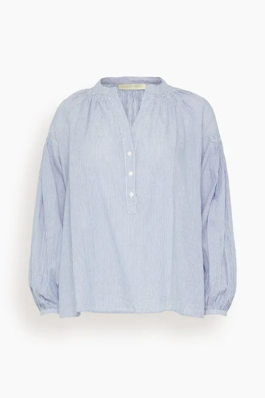 Nipoa Top in Blanc/Bleu sold by Hampden Clothing