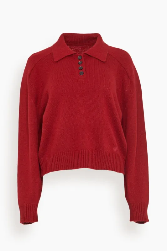 Homere Boxy Sweater in Burgundy sold by Hampden Clothing