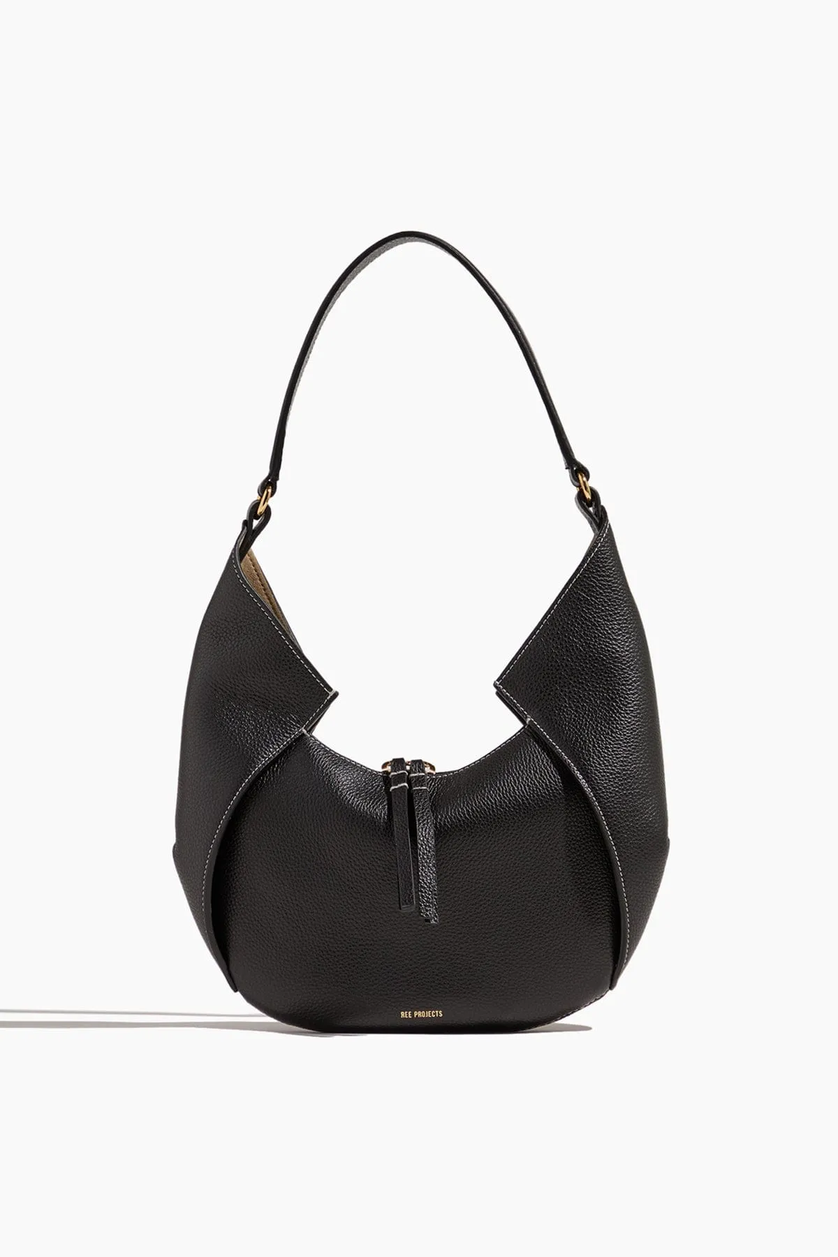 Riva Mini Small Pebble Grain Bag in Black sold by Hampden Clothing