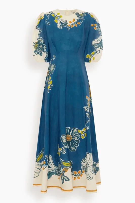 Luda Midi Dress in Blue made by Alemais