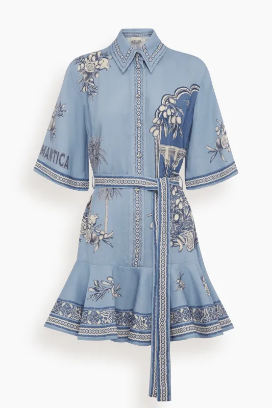 Villa Romantica Mini Dress in Blue sold by Hampden Clothing