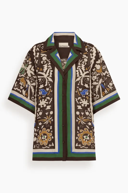 Maroc Relaxed Shirt in Multi sold by Hampden Clothing