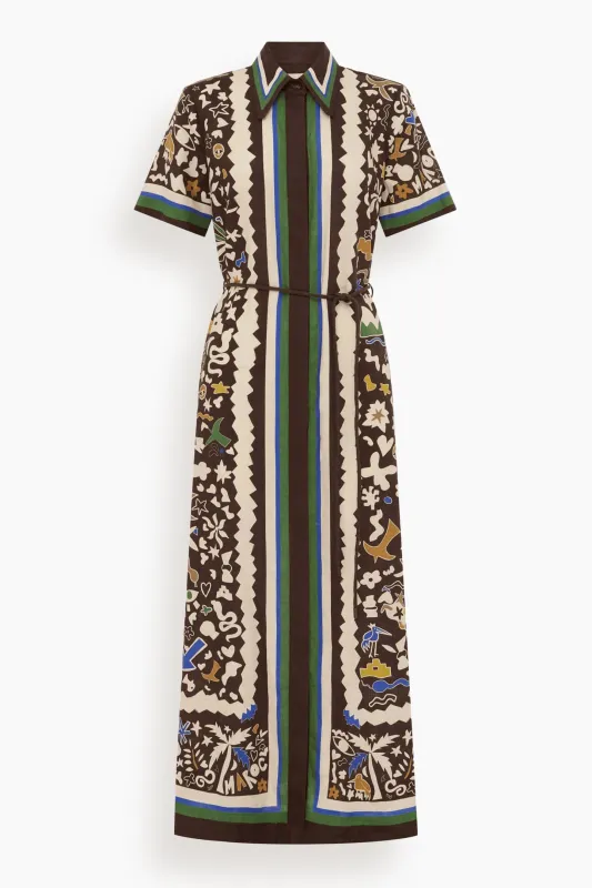 Maroc Shirtdress in Multi sold by Hampden Clothing