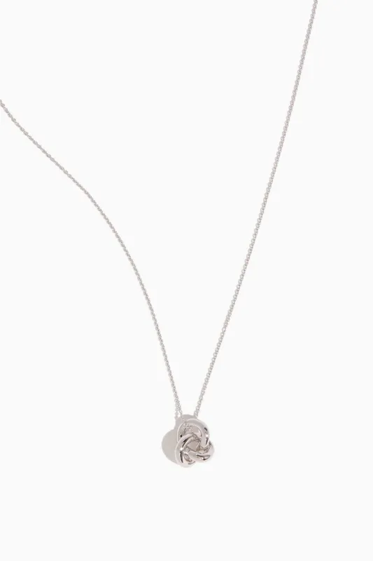Knot Necklace in Silver sold by Hampden Clothing