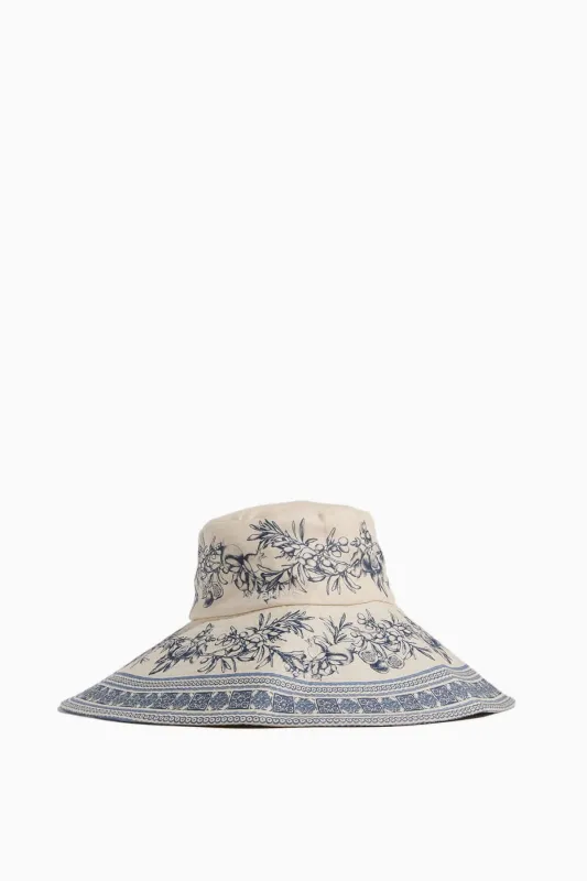 Villa Romantica Wide Brim Sunhat in Cream made by Alemais
