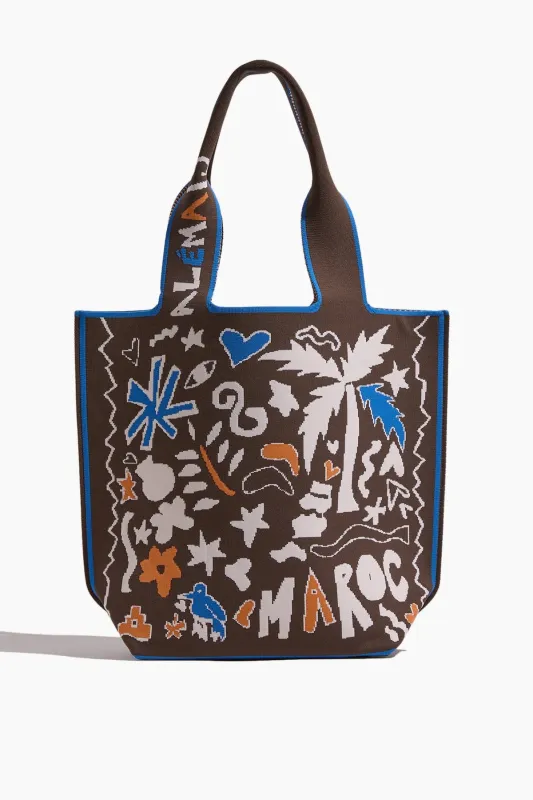 Maroc Jacquard Shopper Tote in Multi made by Alemais