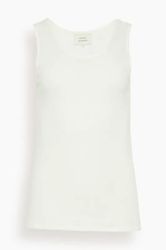 Alicudi Tank Top in Ivory sold by Hampden Clothing