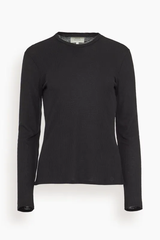 Ortigia Long Sleeve Top in Black sold by Hampden Clothing