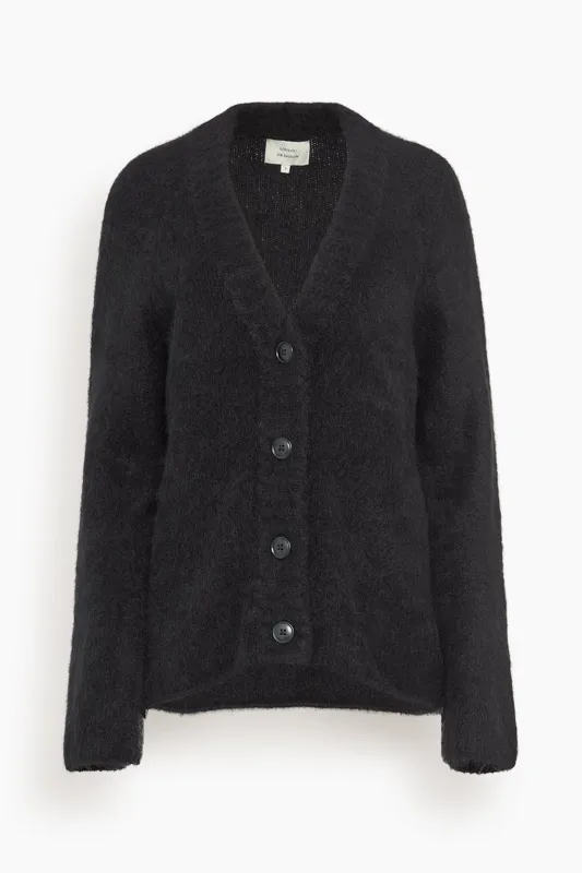 Lynn V-Neck Cardigan in Black sold by Hampden Clothing