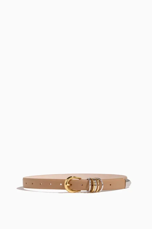 Hollyhock Mixed Metal Belt in Cappucino/Silver/Gold sold by Hampden Clothing