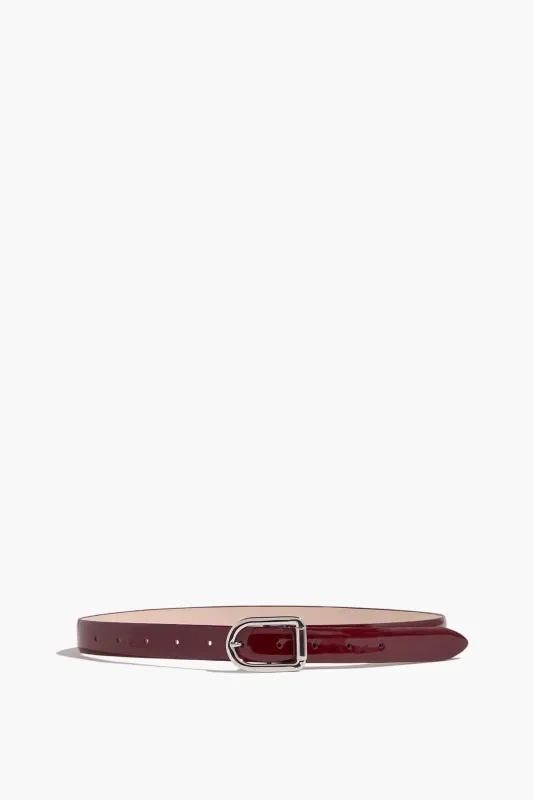 Mija Belt in Deep Red Lacquer/Silver sold by Hampden Clothing