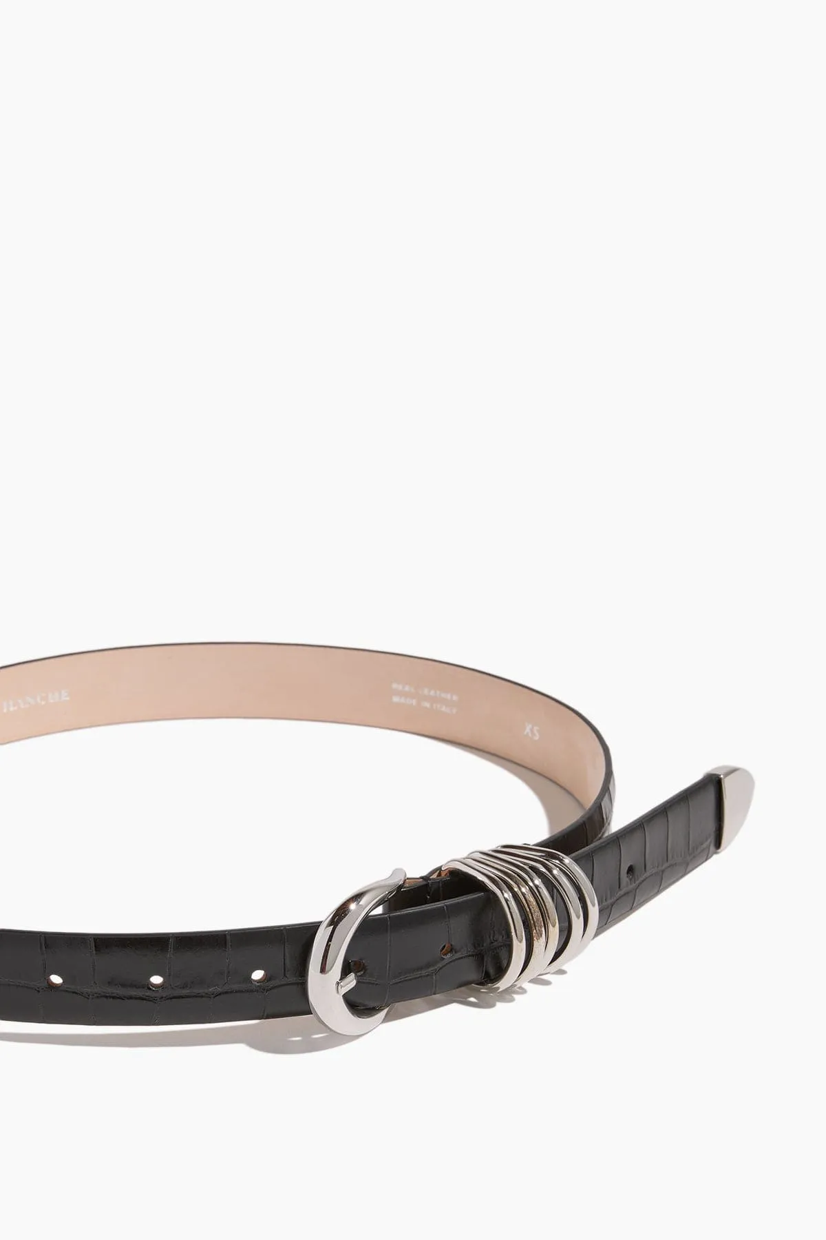 Hollyhock Belt in Black Croco/Silver sold by Hampden Clothing product image thumbnail 3
