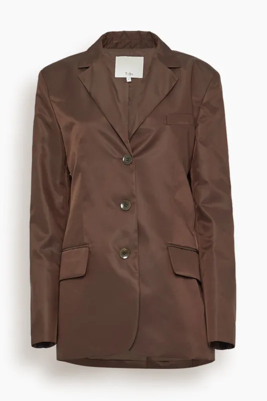 Eco Nylon Max Blazer in Brown sold by Hampden Clothing