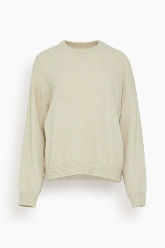 Tristan Loose Fit Sweater in Stone Melange sold by Hampden Clothing