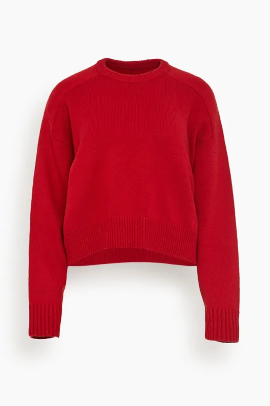 Bruzzi Cropped Sweater in Red sold by Hampden Clothing