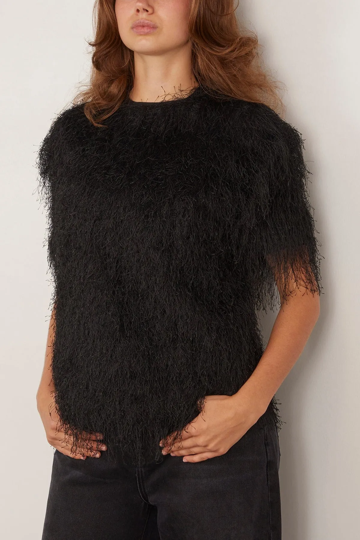 Zaro Short Sleeve Top in Black sold by Hampden Clothing product image thumbnail 3