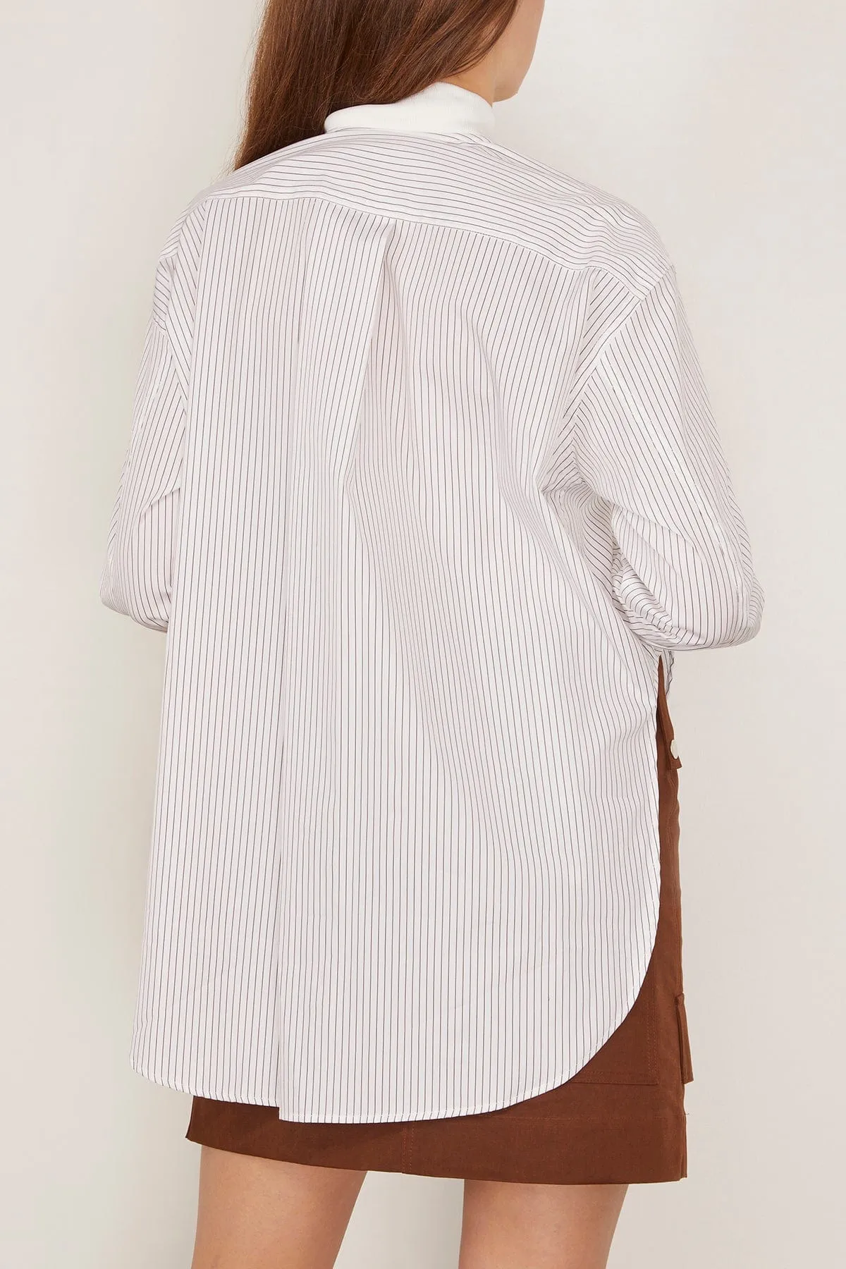 Long Sleeve Shirt in Brown/White Stripe sold by Hampden Clothing product image thumbnail 4