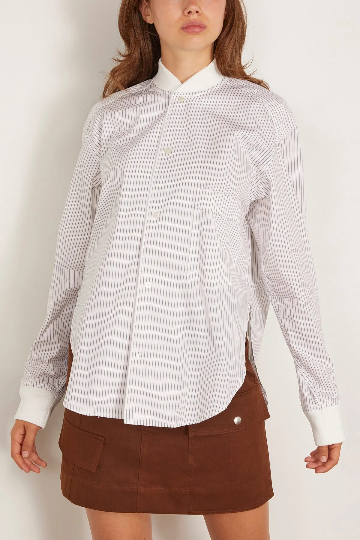 Long Sleeve Shirt in Brown/White Stripe sold by Hampden Clothing product image thumbnail 3