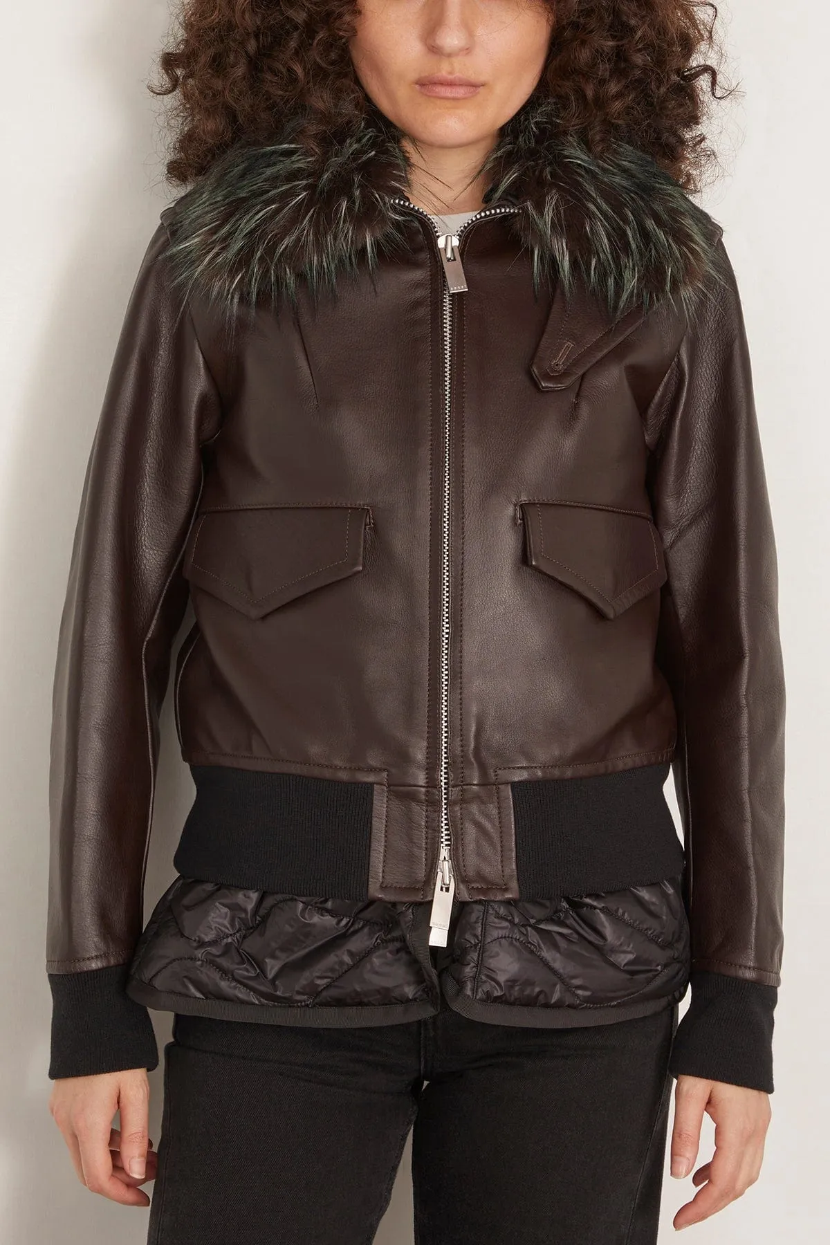 Leather Blouson in Brown sold by Hampden Clothing product image thumbnail 3