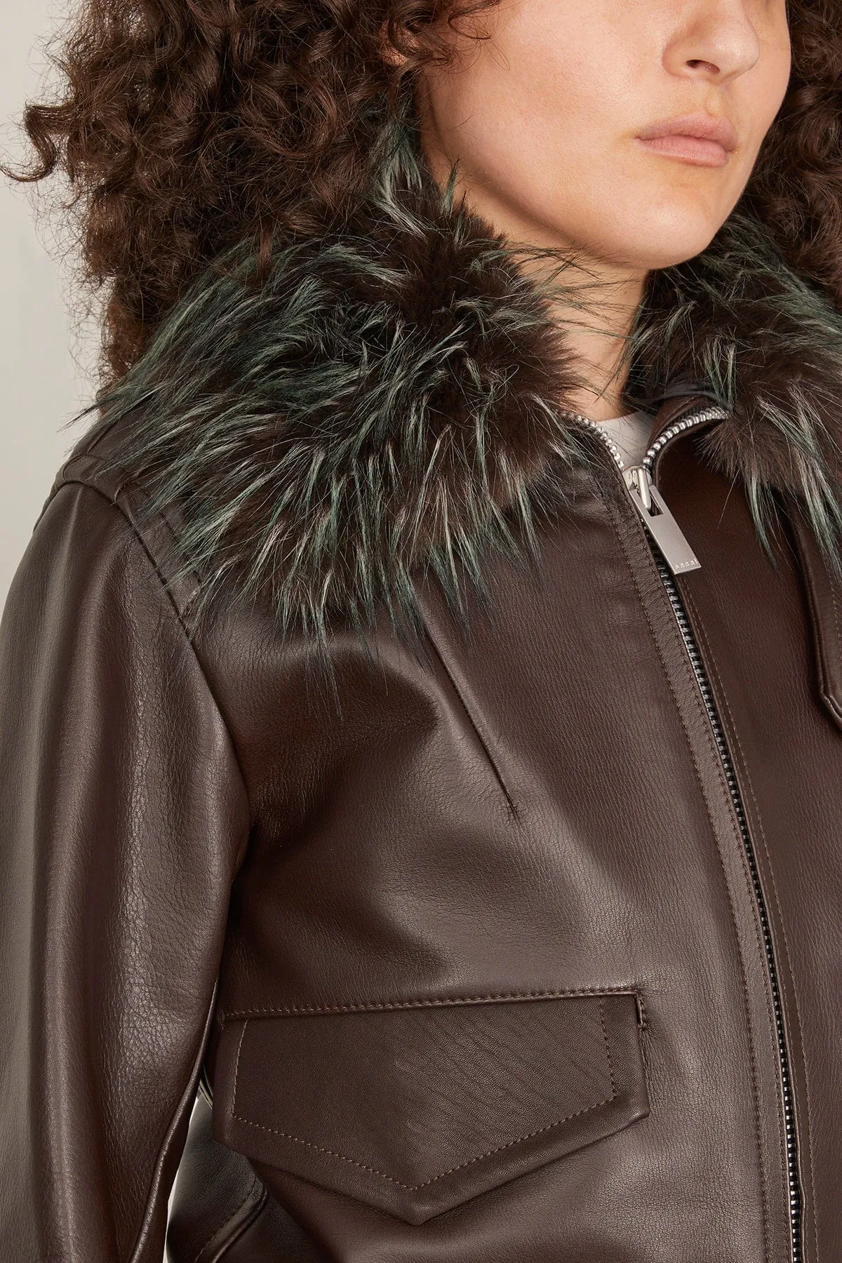 Leather Blouson in Brown sold by Hampden Clothing product image thumbnail 5