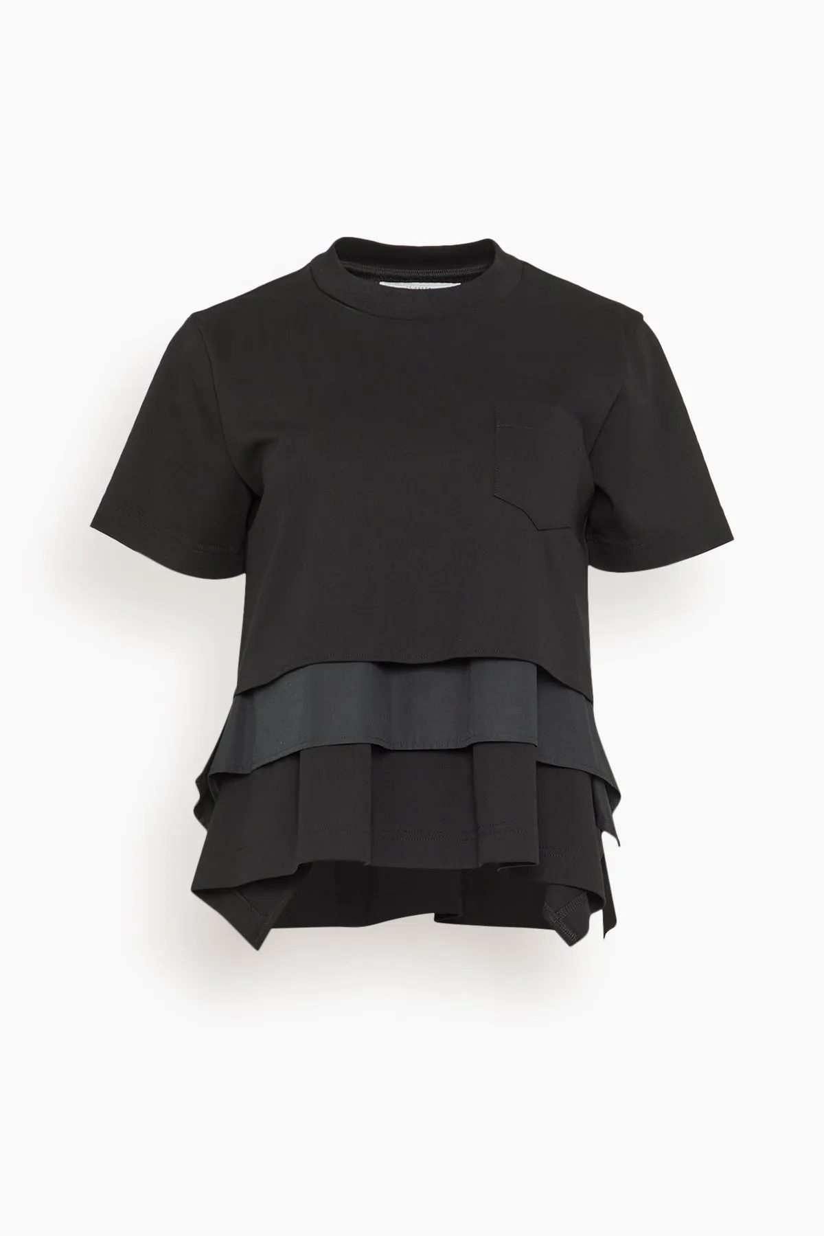 Poplin Cotton Jersey T-Shirt in Black sold by Hampden Clothing