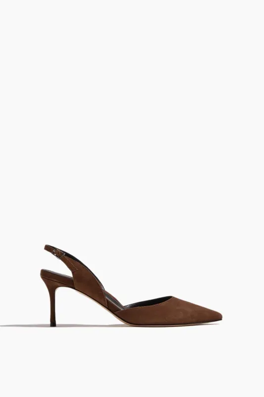 Classic Slingback Pump 70 in Chocolate sold by Hampden Clothing