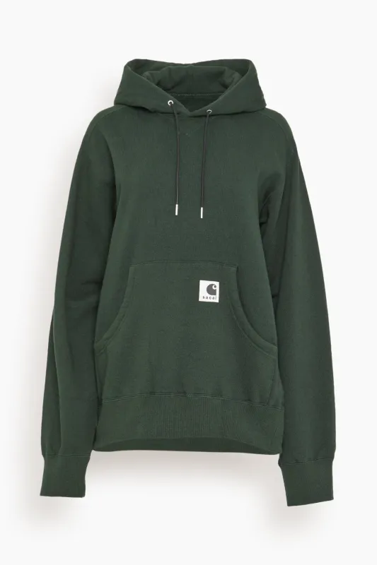 Carhartt WIP Cotton Jersey Hoodie in Green sold by Hampden Clothing