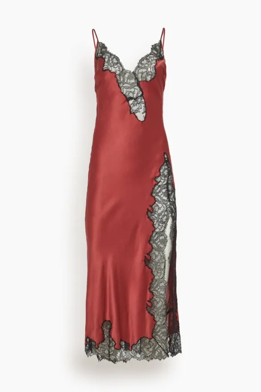 Giselle Midi Slip Dress in Brick Dust sold by Hampden Clothing