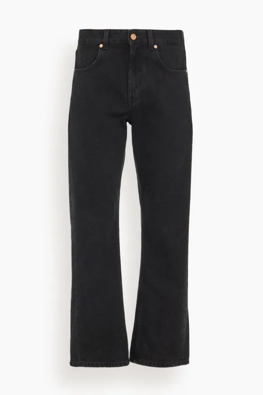 Curved Organic Cotton Denim Jean in Washed Black made by Bite Studios