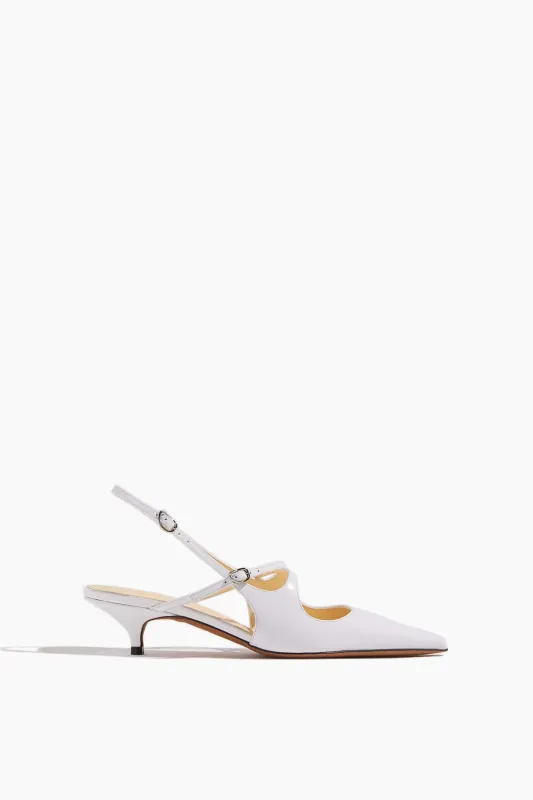 Slash Crossover Slingback Pumps in White sold by Hampden Clothing