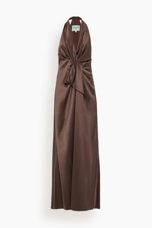 Ava Gown in Chocolate sold by Hampden Clothing