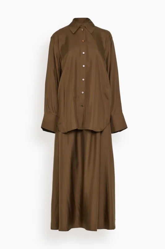 Silk Gilet-Dress in Forest sold by Hampden Clothing