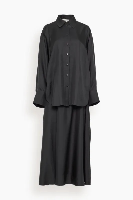 Silk Gilet-Dress in Black made by Rohe