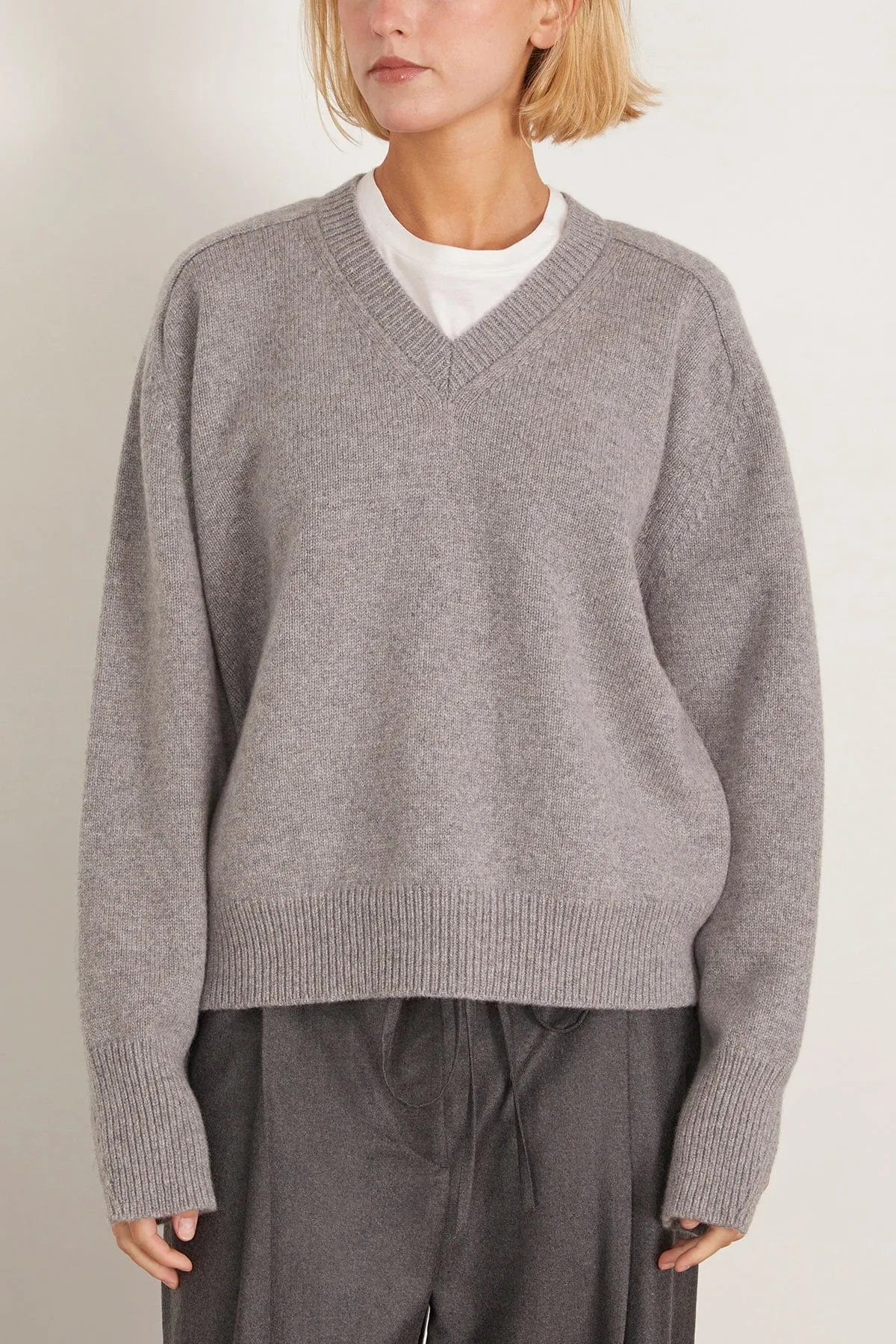 Sleeve Wrap Jumper in Mid Grey Melange sold by Hampden Clothing product image thumbnail 3