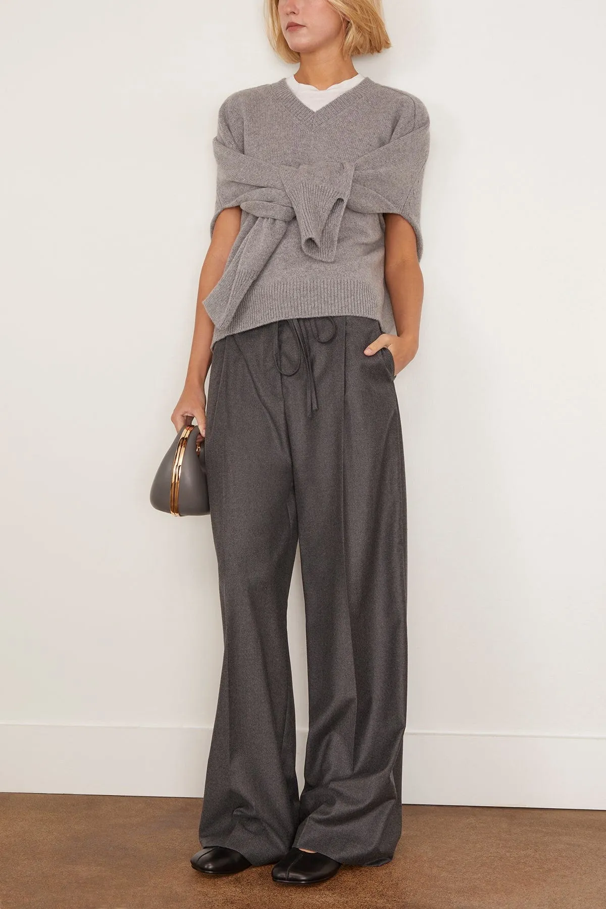 Sleeve Wrap Jumper in Mid Grey Melange sold by Hampden Clothing product image thumbnail 2