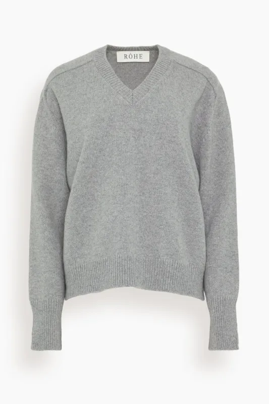 Sleeve Wrap Jumper in Mid Grey Melange sold by Hampden Clothing