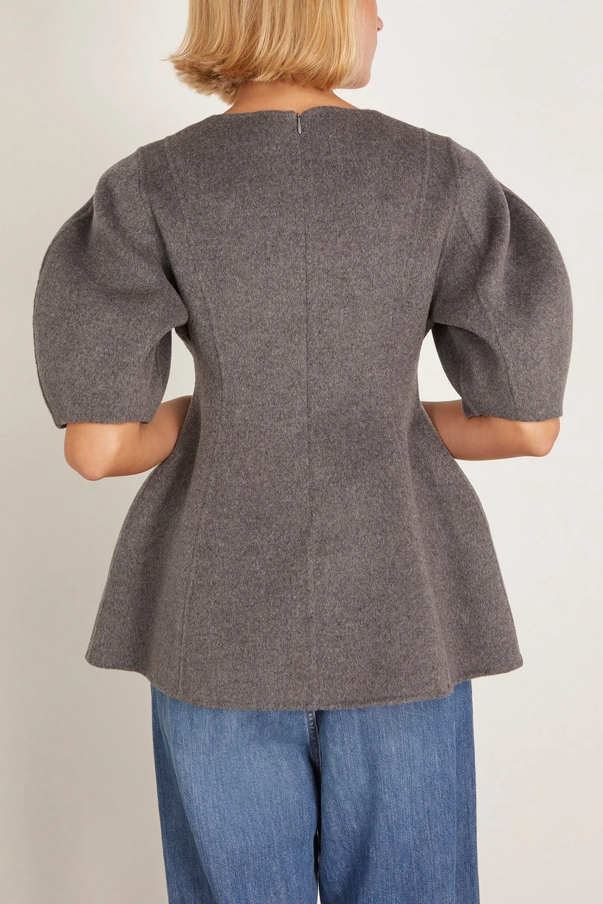 Sculptural Double-Faced Top in Mid Grey Melange sold by Hampden Clothing product image thumbnail 4