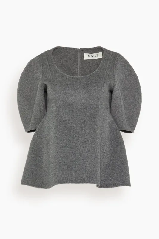 Sculptural Double-Faced Top in Mid Grey Melange made by Rohe