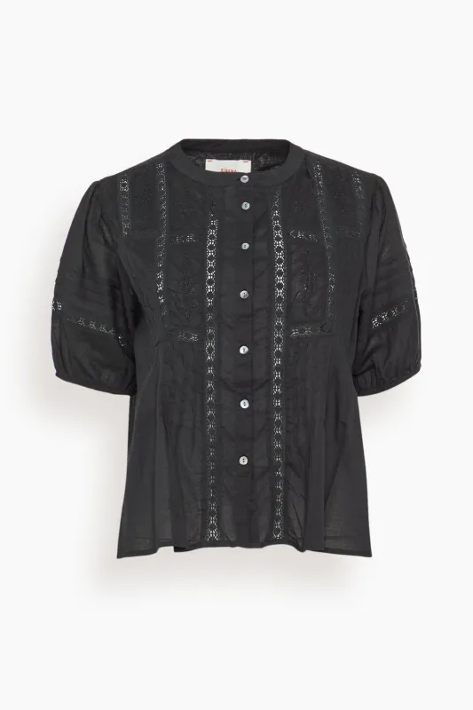 Claudia Shirt in Black sold by Hampden Clothing
