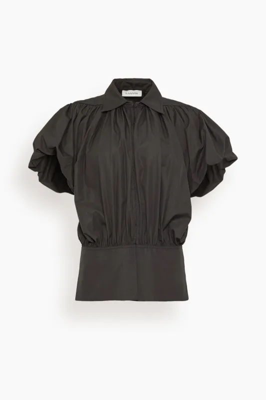 Puffy Sleeves Top in Black sold by Hampden Clothing