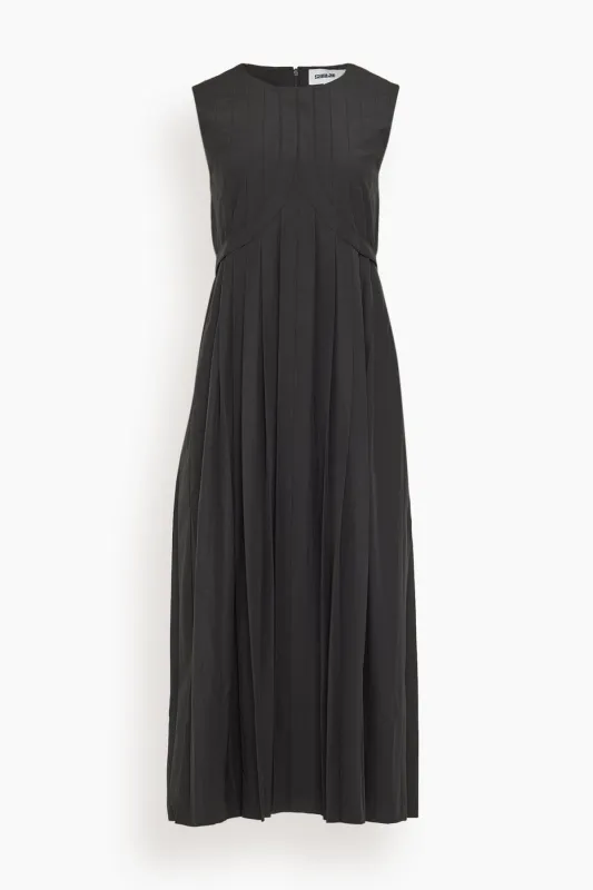 Judson Pleated Maxi Dress in Black made by Saint Art