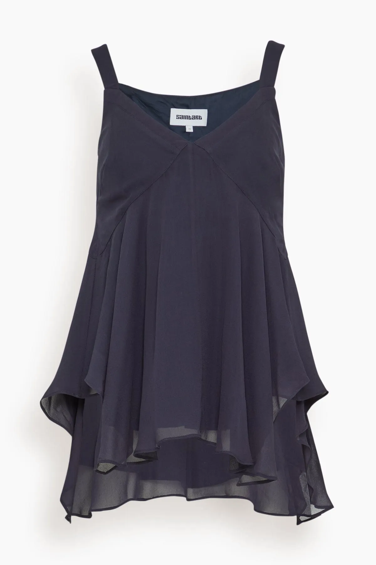 Raina Handkerchief Top in Navy sold by Hampden Clothing