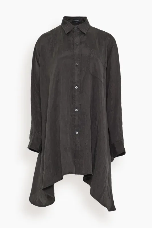Draped Front Shirt in Black sold by Hampden Clothing