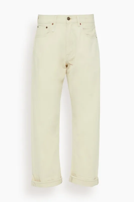 Cuffed X-BF Jean in Bone White Selvedge made by R13