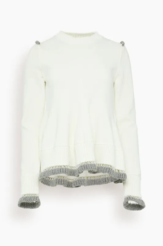 Knit Pullover in Off White sold by Hampden Clothing
