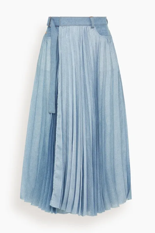 Denim Skirt in Light Blue sold by Hampden Clothing