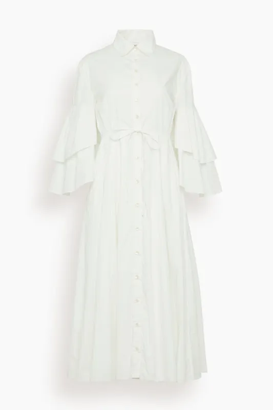 Fiesta Shirt Dress in White sold by Hampden Clothing
